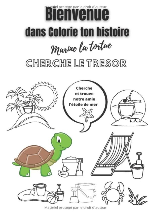 Livre à colorier : Marine la tortue