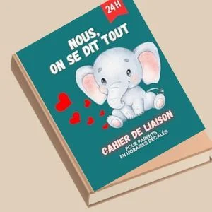 Cahier de liaison nounou éléphant - garde d'enfants